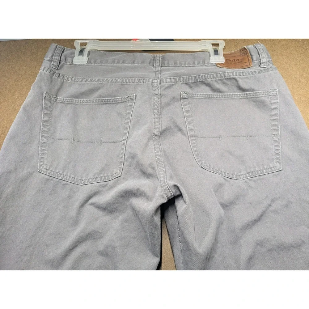 Polo Ralph Lauren Mens Authentic Dungarees Gray Cotton Straight Leg Pants 34x34